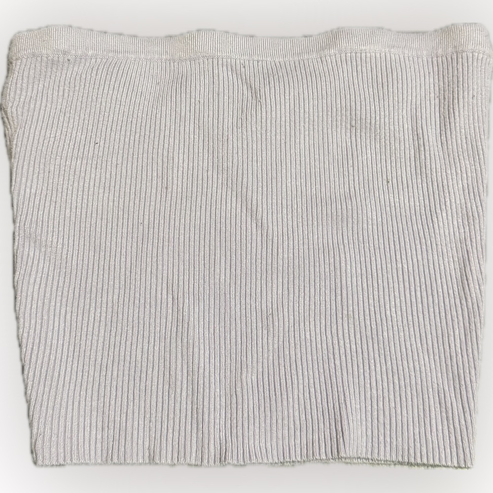 Forever 21 White Ribbed Tunic Top